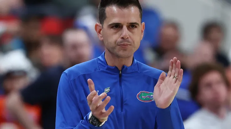 Head coach Todd Golden of the Florida Gators reacts in the second half against the Connecticut Huskies in the second round of the NCAA Men's Basketball Tournament at Lenovo Center on March 23, 2025 in Raleigh, North Carolina.