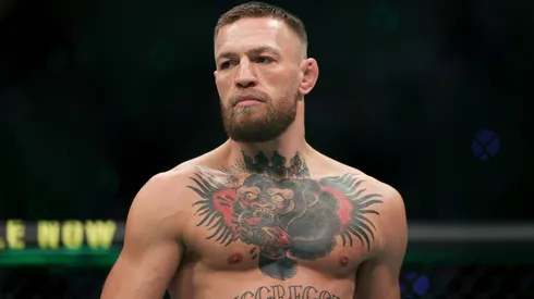 Conor McGregor of Ireland walks in the octagon before his lightweight bought against Dustin Poirier during UFC 264: Poirier v McGregor 3 at T-Mobile Arena on July 10, 2021.