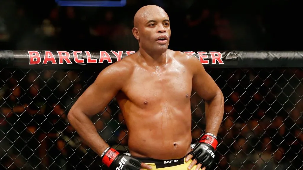 Anderson Silva of Brazil looks on before fighting against Derek Brunson of United States in their middleweight bout during UFC 208 at the Barclays Center on February 11, 2017. (Source: Anthony Geathers/Getty Images)