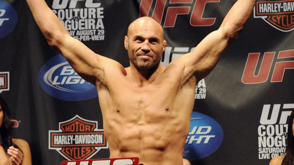 UFC heavyweight fighter Randy Couture weighs in at the UFC 102: Couture vs. Nogueira Weigh-In at the Rose Garden Arena on August 28, 2009. (Source: Jon Kopaloff/Getty Images)