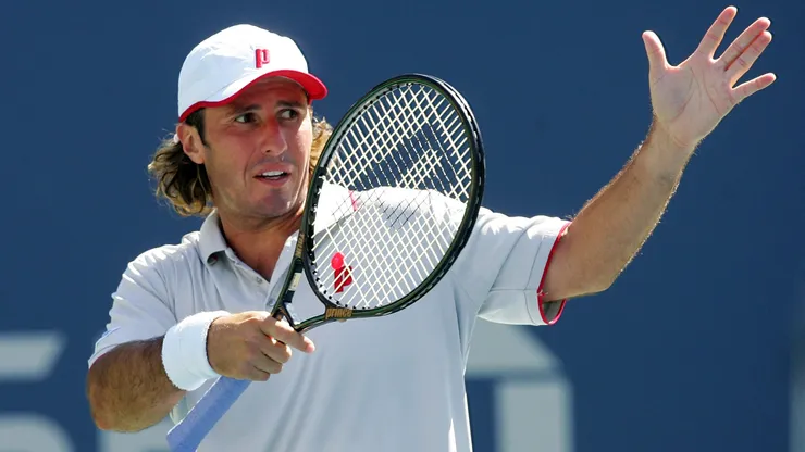 Vincent Spadea of the United States looks on while playing against Marat Safin of Russia during Day 2 of the 2008 U.S. Open at the USTA Billie Jean King National Tennis Center on August 26, 2008 in the Flushing neighborhood of the Queens borough of New York City.