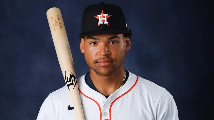 Cam Smith #90 of the Houston Astros poses for a portrait during photo day at CACTI Park of the Palm Beaches on February 20, 2025 in West Palm Beach, Florida.