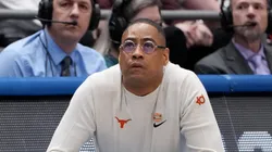 Head Coach Rodney Terry of the Texas Longhorns reacts on the sideline during the second half in the First Four game of the NCAA Men's Basketball Tournament against the Xavier Musketeers at University of Dayton Arena on March 19, 2025 in Dayton, Ohio.