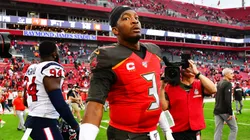Jameis Winston #3 of the Tampa Bay Buccaneers walks out on the field after a 23-20 loss to the Houston Texans at Raymond James Stadium on December 21, 2019 in Tampa, Florida.