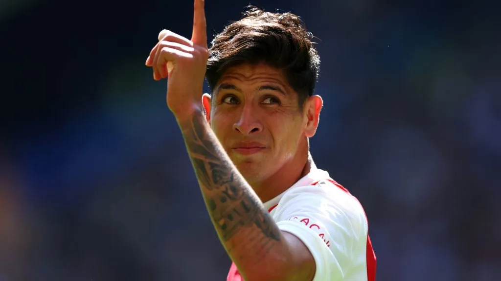 Edson Alvarez of AFC Ajax celebrates scoring his teams second goal of the game during the Dutch Eredivisie match between Vitesse and Ajax Amsterdam in 2022. (Source: Dean Mouhtaropoulos/Getty Images)