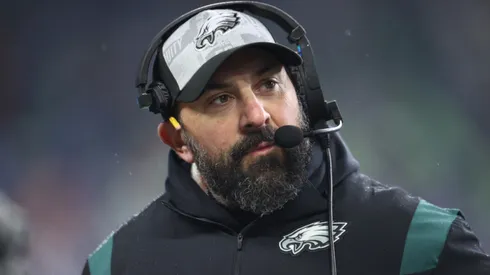 Philadelphia Eagles coach Matt Patricia looks on before a game against the Seattle Seahawks at Lumen Field on December 18, 2023 in Seattle, Washington.