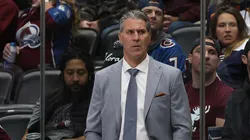 Head coach Jared Bednar of the Colorado Avalanche watches as his team plays the Anaheim Ducks in the first period at Ball Arena on November 15, 2023 in Denver, Colorado.