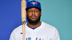 Vladimir Guerrero Jr #27 of the Toronto Blue Jays poses for a picture during the 2025 Toronto Blue Jays Photo day at the Player Development Complex on February 21, 2025 in Dunedin, Florida.