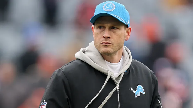 Offensive coordinator Ben Johnson of the Detroit Lions looks on prior to the game against the Chicago Bears at Soldier Field on December 22, 2024 in Chicago, Illinois.