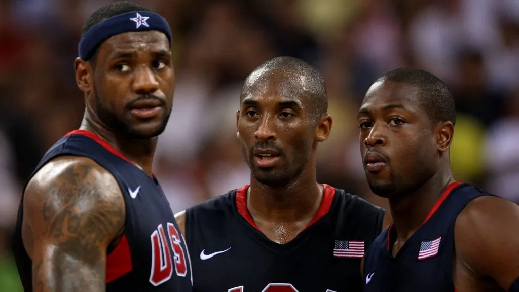 LeBron James, Kobe Bryant and Dwyane Wade playing with Team USA during the 2008 Olympics Games in Beijing.