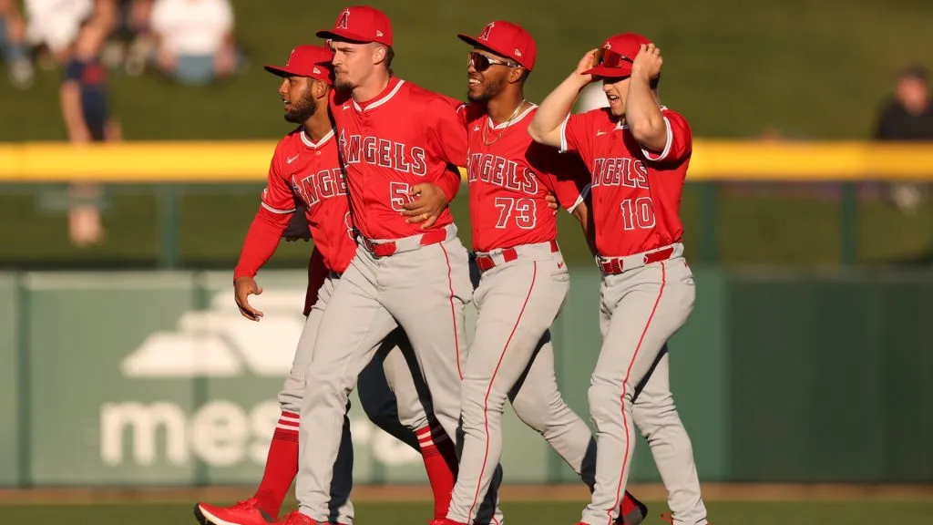 Members of the Los Angeles Angels in the Spring Breakout. (Source: @trashpandas)