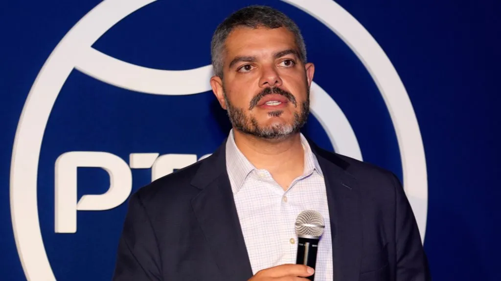 Ahmad Nassar speaks at the Professional Tennis Players Association (PTPA) Players Party at SPiN New York. (Ilya S. Savenok/Getty Images)