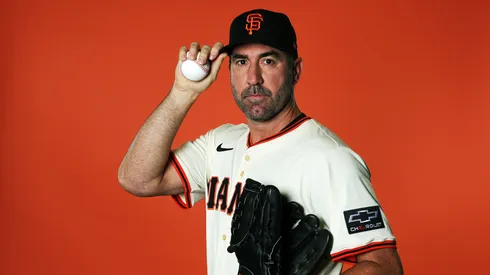 Justin Verlander #35 poses.
