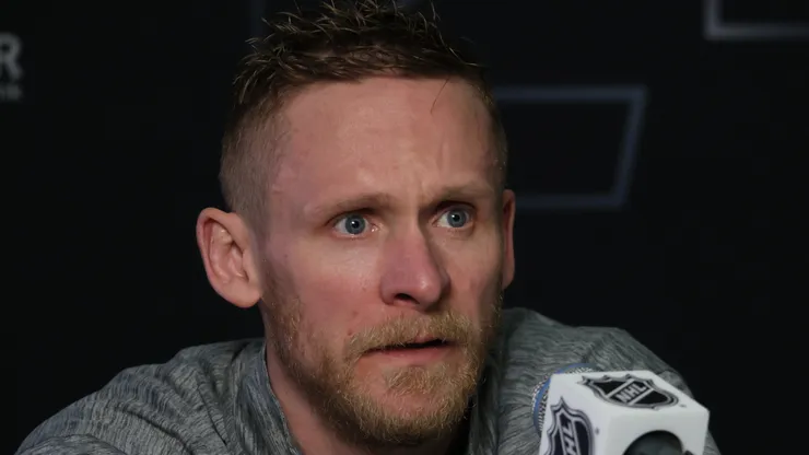 Corey Perry during Media Day prior to the 2024 Stanley Cup Final
