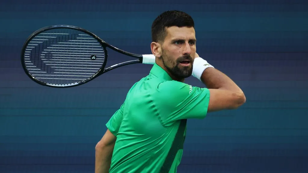 Novak Djokovic during the 2025 Miami Open ( Al Bello/Getty Images)