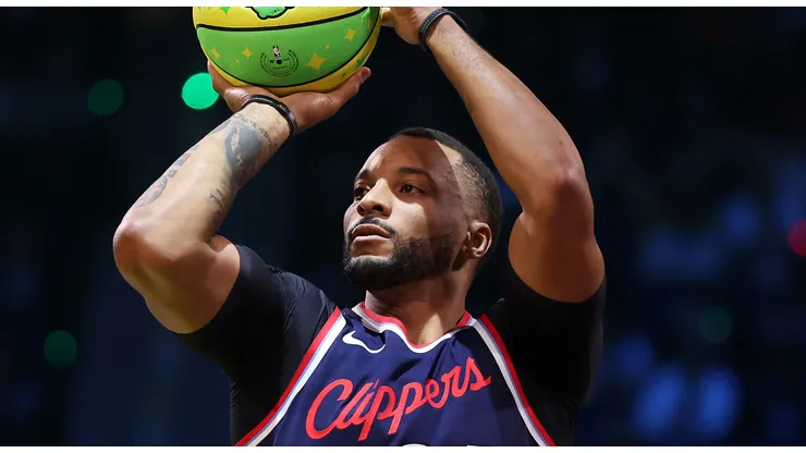 Norman Powell #24 of the Los Angeles Clippers shoots a three point basket during the 2025 Starry 3-Point Contest as part of the State Farm All-Star Saturday Night at Chase Center on February 15, 2025 in San Francisco, California.