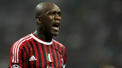 Clarence Seedorf of AC Milan shouts during the UEFA Champions League group H match between AC Milan and FC Viktoria Plzen.