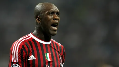 Clarence Seedorf of AC Milan shouts during the UEFA Champions League group H match between AC Milan and FC Viktoria Plzen.