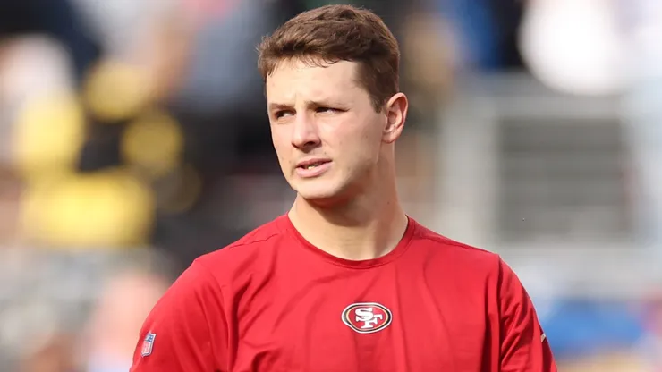 Brock Purdy #13 of the San Francisco 49ers warms-up prior to a game against the Detroit Lions in the NFC Championship Game at Levi's Stadium on January 28, 2024 in Santa Clara, California.