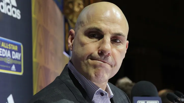 Rick Tocchet of the Arizona Coyotes during Media Day for the 2020 NHL All-Star.