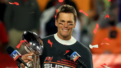 Tom Brady after winning the Super Bowl LV with the Tampa Bay Buccaneers