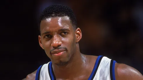 This is a close up of guard Tracy McGrady #1 of the Orlando Magic, during the NBA game against the Minnesota Timberwolves