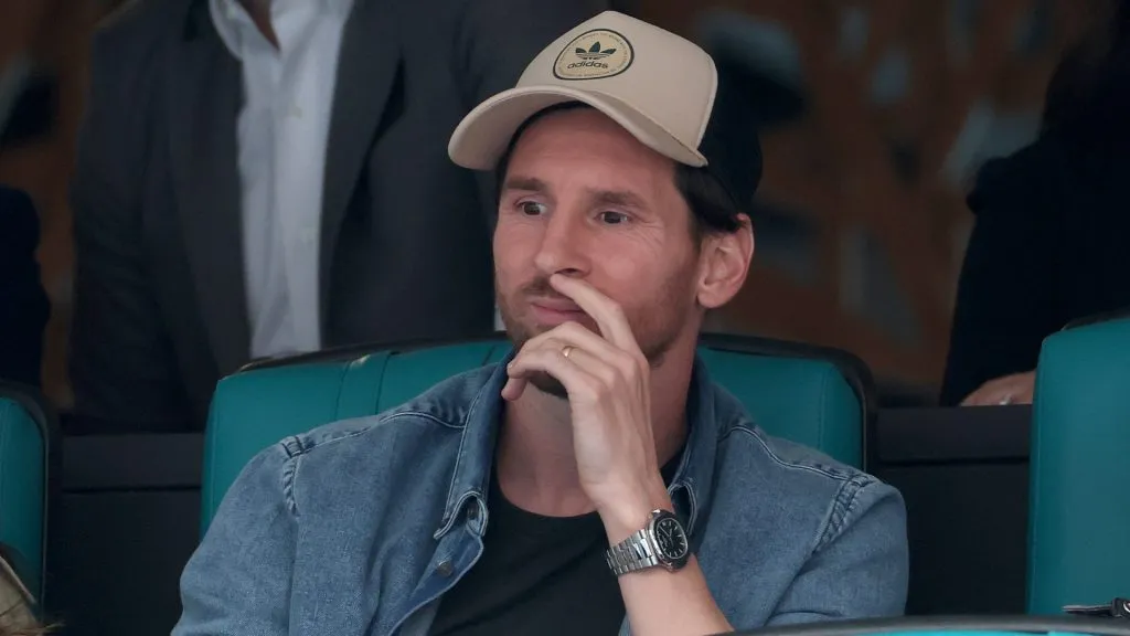 Lionel Messi during the Miami Open semifinal match between Novak Djokovic and Grigor Dimitrov. (Matthew Stockman/Getty Images)