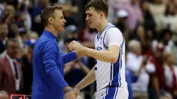 Head coach Jon Scheyer and Cooper Flagg.