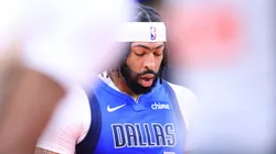 Anthony Davis #3 of the Dallas Mavericks prepares to shoot a free throw during the first half against the Chicago Bulls at the United Center on March 29, 2025 in Chicago, Illinois.