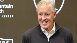Pete Carroll looks on as he is introduced as the head coach of the Las Vegas Raiders during a news conference also introducing John Spytek as the team's general manager at the Las Vegas Raiders Headquarters/Intermountain Healthcare Performance Center on January 27, 2025 in Henderson, Nevada.