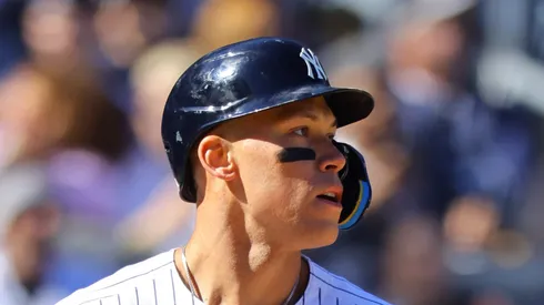 Aaron Judge #99 of the New York Yankees in action against the Milwaukee Brewers at Yankee Stadium on March 27, 2025 in New York City. New York Yankees defeated the Milwaukee Brewers 4-2.