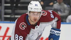 Martin Necas #88 of the Colorado Avalanche skates the puck against the Toronto Maple Leafs during the third period at Scotiabank Arena on March 19, 2025 in Toronto, Ontario, Canada. The Maple Leafs defeated the Avalanche 2-1.