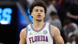 Walter Clayton Jr. #1 of the Florida Gators reacts during the second half against the Texas Tech Red Raiders in the West Regional Elite Eight round of the NCAA Men's Basketball Tournament at Chase Center on March 29, 2025 in San Francisco, California.