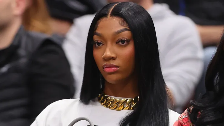 Angel Reese of the Chicago Sky looks on during the first half between the Chicago Bulls and the Orlando Magic at the United Center on October 30, 2024 in Chicago, Illinois.