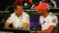 Lewis Hamilton and Michael Schumacher in 2012