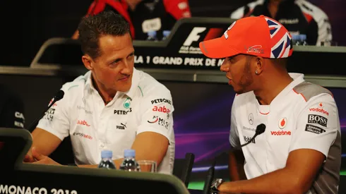 Lewis Hamilton and Michael Schumacher in 2012