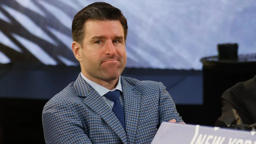 Chris Drury of the New York Rangers attends the NHL Draft at Sphere on June 29, 2024 in Las Vegas, Nevada.