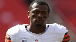 Deshaun Watson #4 of the Cleveland Browns looks on before the game against the Washington Commanders at Northwest Stadium on October 06, 2024 in Landover, Maryland.