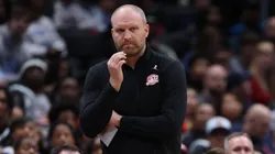 Head coach Taylor Jenkins of the Memphis Grizzlies looks on against the Washington Wizards during the first half at Capital One Arena on December 8, 2024 in Washington, DC.