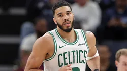 Jayson Tatum #0 of the Boston Celtics runs the floor during the second half against the Memphis Grizzlies at FedExForum on March 31, 2025 in Memphis, Tennessee.