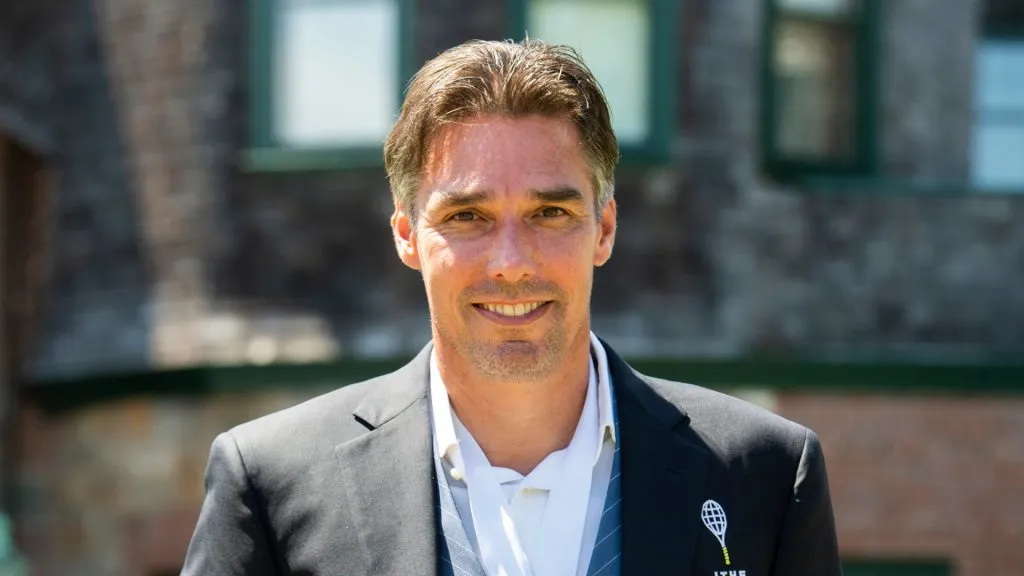 Michael Stich following his induction into the International Tennis Hall of Fame (Michael J. Ivins/Getty Images)