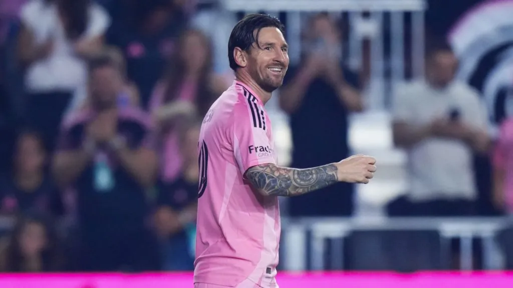Lionel Messi celebrates his goal against Philadelphia Union (Rich Storry/Getty Images)