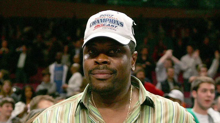 Former New York Knick Patrick Ewing looks after the Georgetown Hoyas defeated the Pittsburgh Panthers