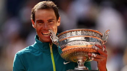 Rafael Nadal celebrates his last title at Roland Garros in 2022.