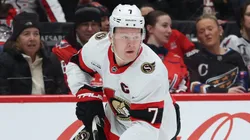 Brady Tkachuk #7 of the Ottawa Senators skates against the Washington Capitals during the first period at Capital One Arena on March 03, 2025 in Washington, DC.