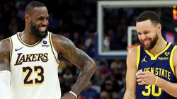 LeBron James of the Los Angeles Lakers and Stephen Curry of the Golden State Warriors