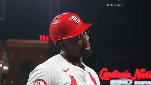 Jordan Walker #18 of the St. Louis Cardinals celebrates after hitting a home run against the Seattle Mariners in the seventh inning at Busch Stadium on September 6, 2024 in St Louis, Missouri.