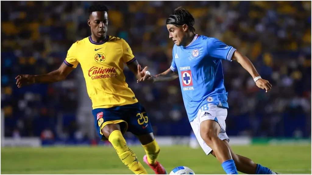 Cristian Borja of America battles for possession with Luka Romero of Cruz Azul – Hector Vivas/Getty Images