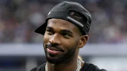 Shedeur Sanders #QB13 of Colorado looks on during the NFL Scouting Combine at Lucas Oil Stadium on March 01, 2025 in Indianapolis, Indiana.