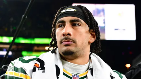 Jordan Love #10 of the Green Bay Packers walks off the field after defeating the Seattle Seahawks 30-13 at Lumen Field on December 15, 2024 in Seattle, Washington.